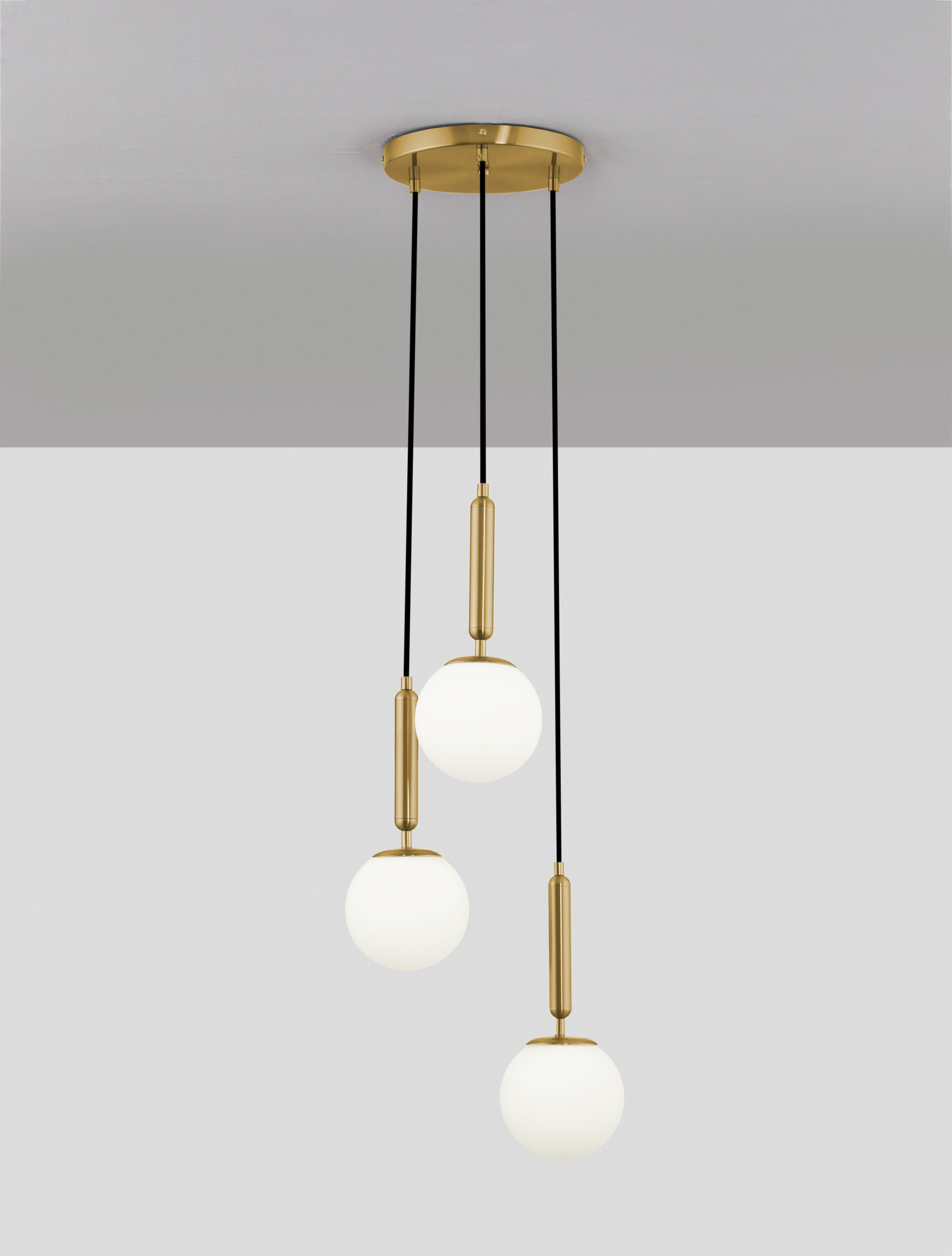 Lampa wisząca nowoczesna Luces Exclusivas AGRO, biało-złota, 3 × E27, Ø 35 cm – LE43223 - obrazek 3