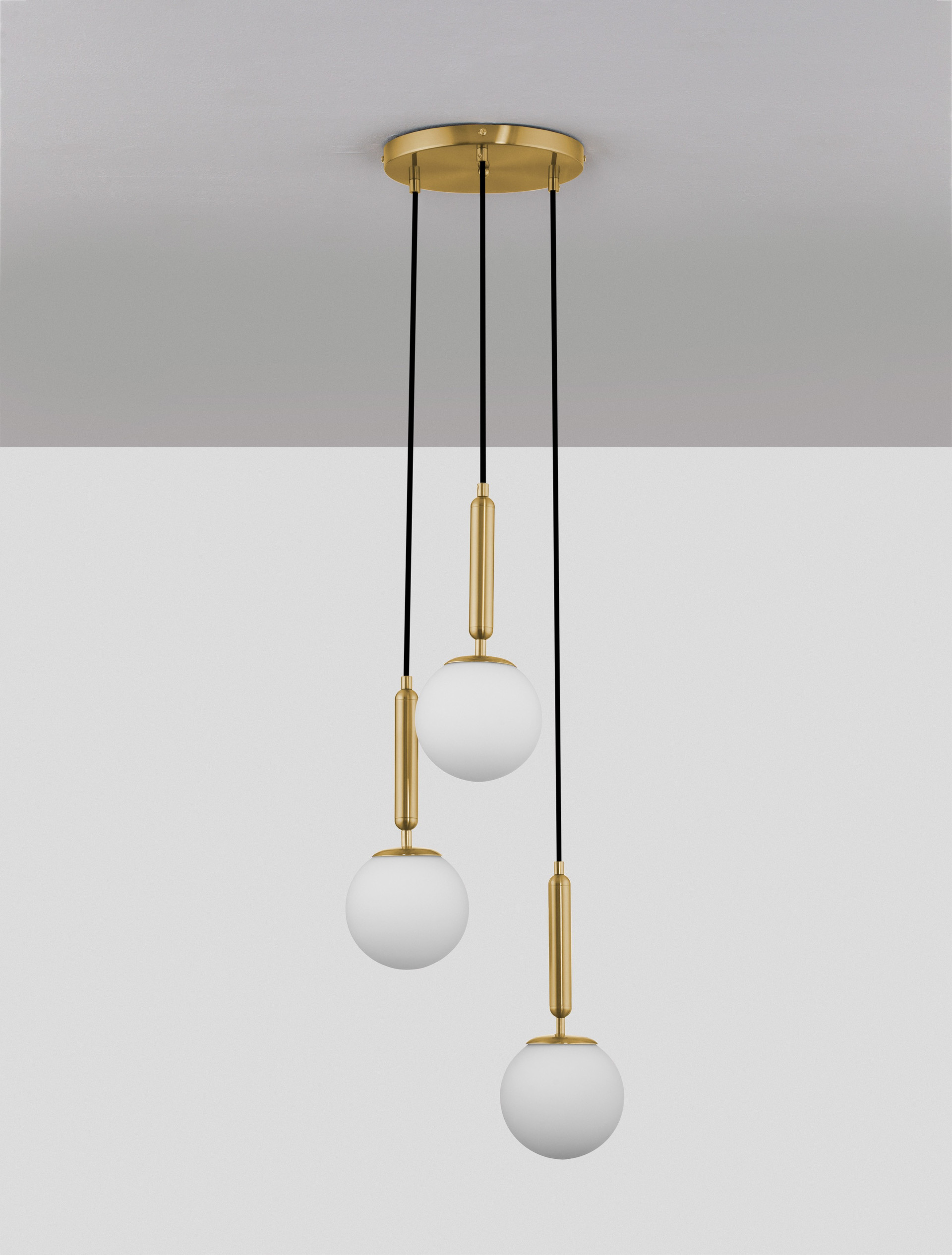 Lampa wisząca nowoczesna Luces Exclusivas AGRO, biało-złota, 3 × E27, Ø 35 cm – LE43223 - obrazek 4