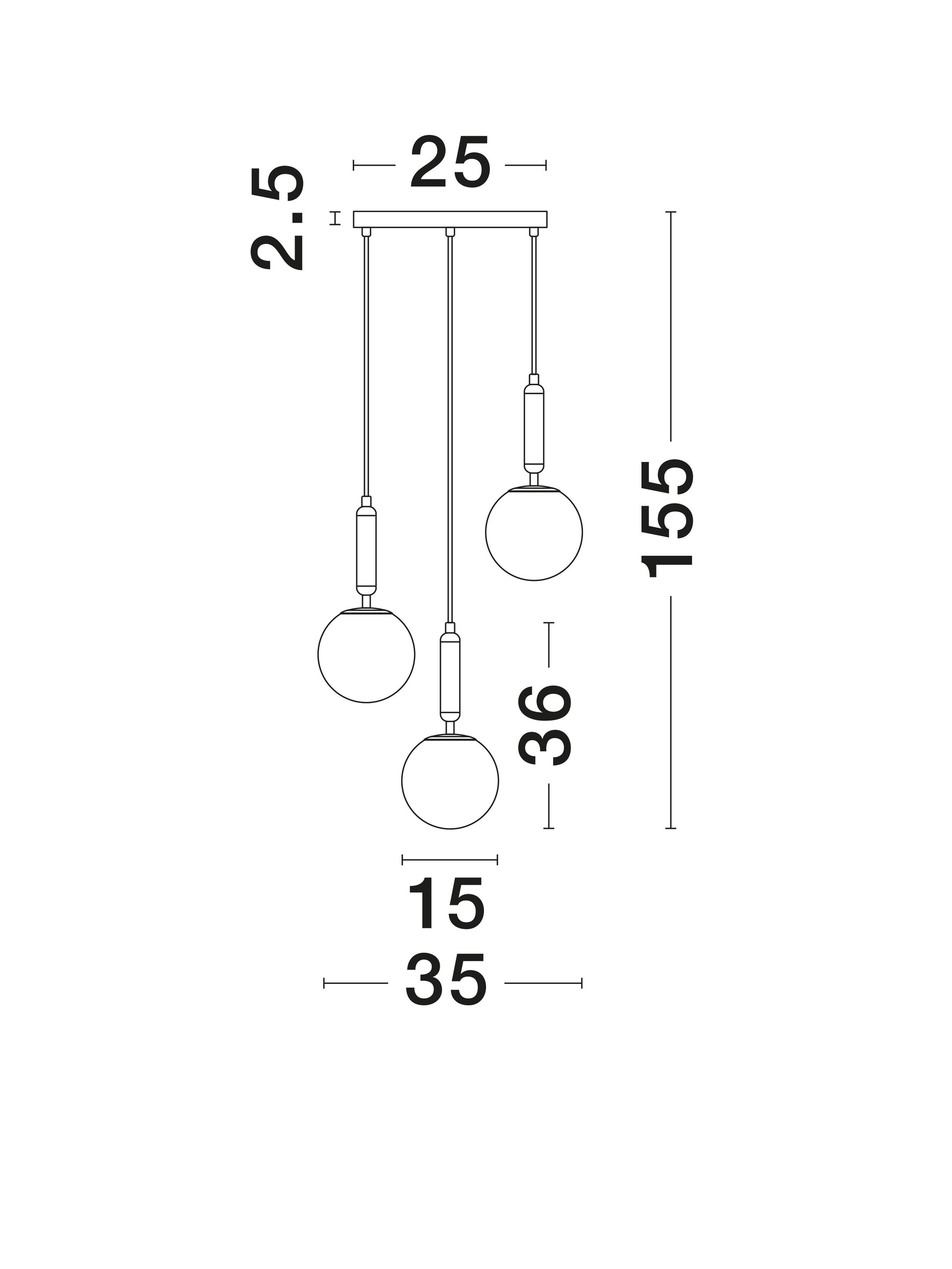 Lampa wisząca nowoczesna Luces Exclusivas AGRO, biało-złota, 3 × E27, Ø 35 cm – LE43223 - obrazek 7
