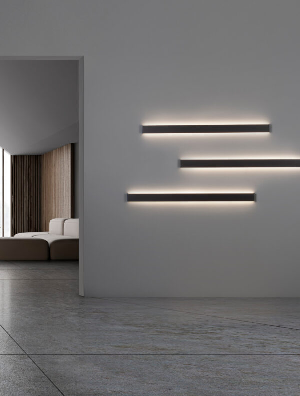 Kinkiet nowoczesny Luces Exclusivas DURANGO, czarny, LED 44 W 3000 K, szer. 2,7 cm – LE42854