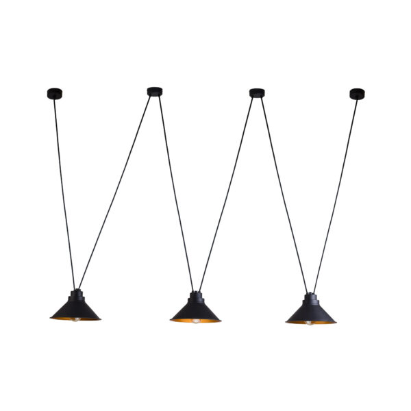 Lampa wisząca industrialna PERM 9146, czarna / miedź, 3×E27 – Nowodvorski Lighting