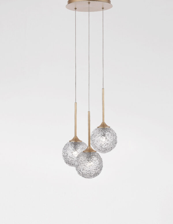 Lampa wisząca nowoczesna Luces Exclusivas PASTO, złota, 3 × G9, Ø 32 cm – LE41741