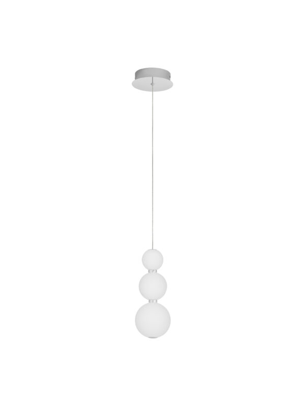Lampa wisząca minimalistyczna Luces Exclusivas MOCA, biała / chrom, LED 11 W 3000 K, Ø 10 cm – LE43465