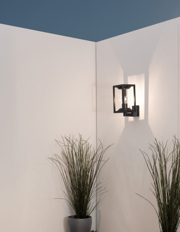 Kinkiet zewnętrzny minimalistyczny Luces Exclusivas TULANCINGO, czarny, 1 × E27, szer. 21,5 cm – LE71579