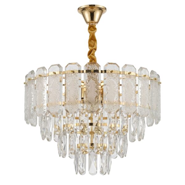 Lampa Wisząca z Kryształami SWE088-CP 40cm Złota