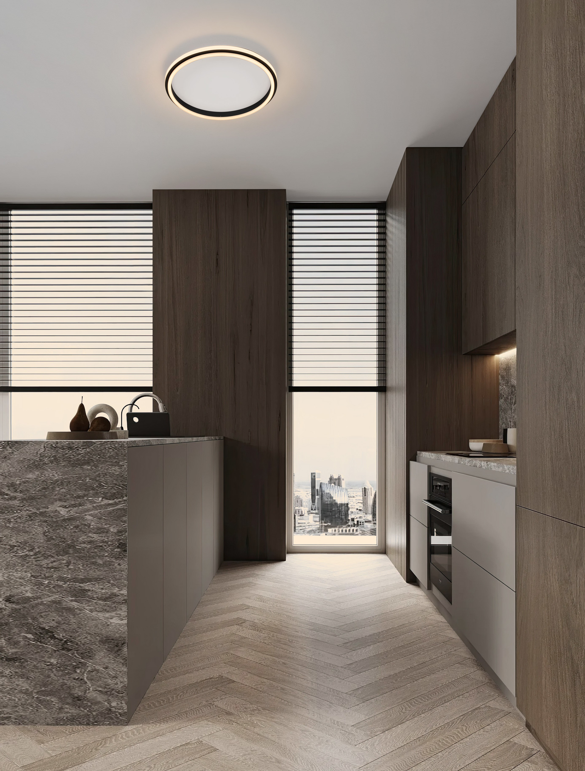 Plafon nowoczesny Luces Exclusivas ACALA, czarny, LED 38 W 3000 K, Ø 45 cm – LE43324