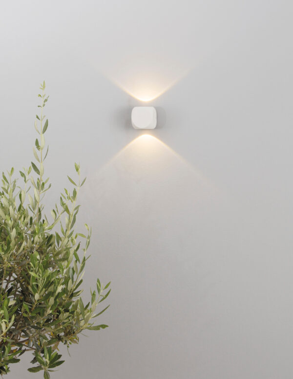 Kinkiet zewnętrzny minimalistyczny Luces Exclusivas QUILLOTA, biały, LED 4 W 3000 K, szer. 6,5 cm – LE71364