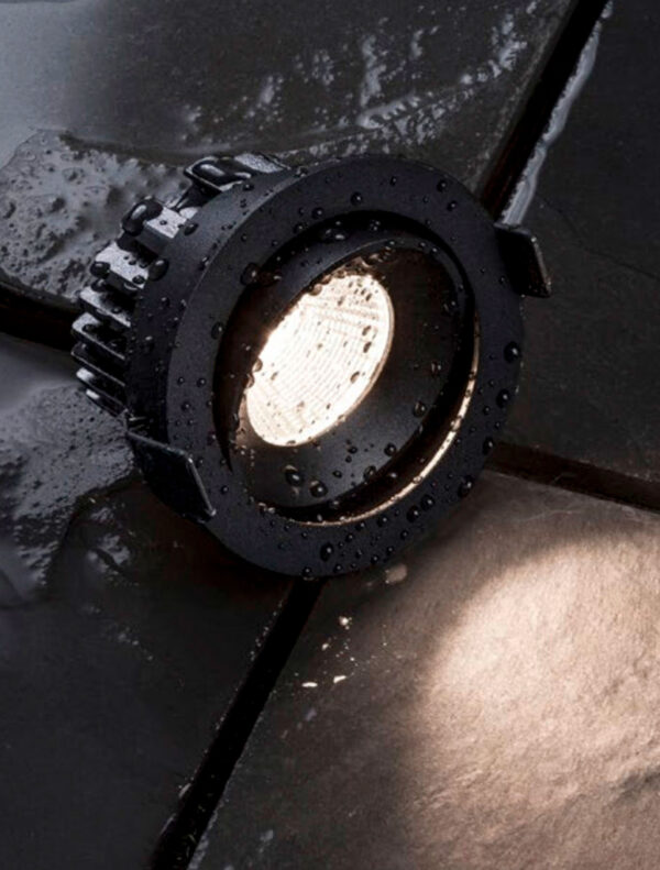 Oprawa wpuszczana zewnętrzna minimalistyczna Luces Exclusivas MALLORCA, czarna, LED 12 W 3000 K, Ø 9 cm – LE61579