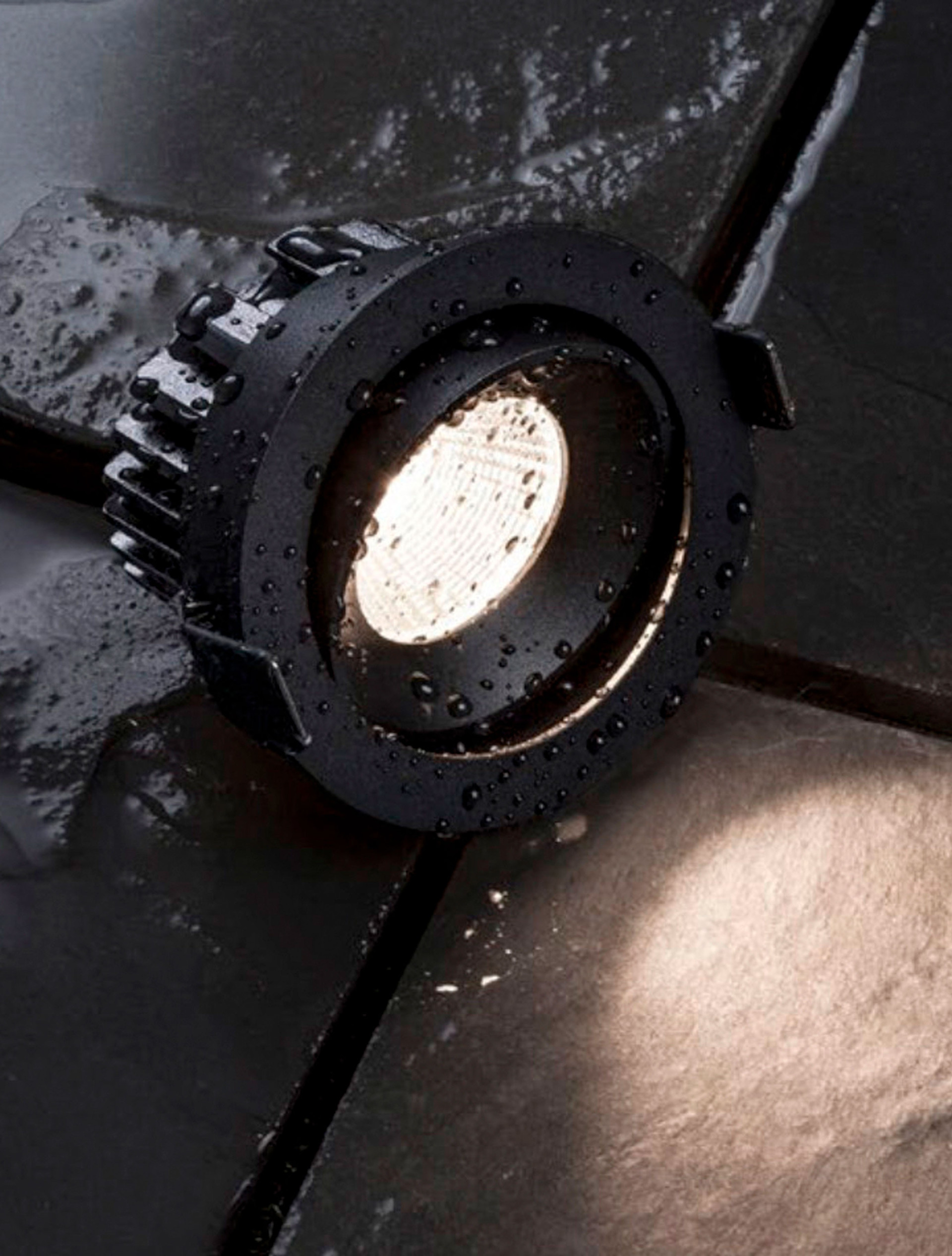 Oprawa wpuszczana zewnętrzna minimalistyczna Luces Exclusivas MALLORCA, czarna, LED 12 W 3000 K, Ø 9 cm – LE61579