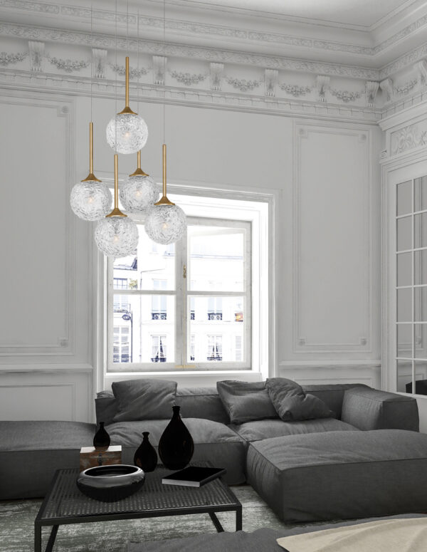 Lampa wisząca nowoczesna Luces Exclusivas PASTO, złota, 5 × G9, Ø 42 cm – LE41740