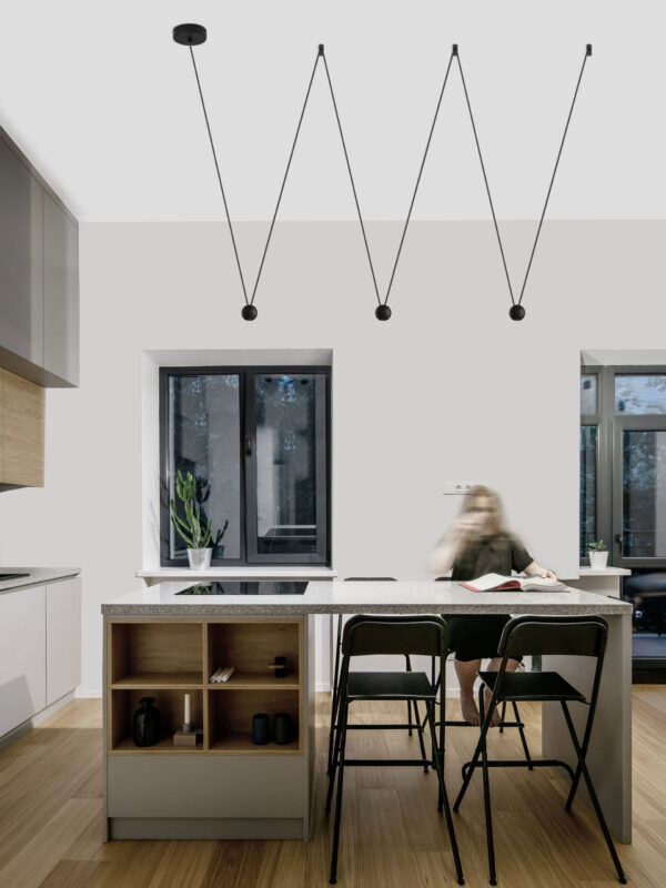 Lampa wisząca nowoczesna Luces Exclusivas ECIJA, czarna, LED 11 W 3000 K, dł. 320 cm – LE41613