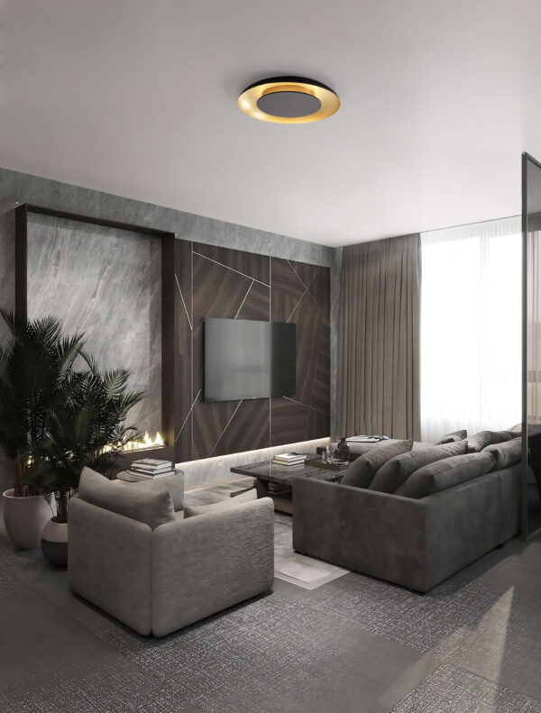 Plafon nowoczesny Luces Exclusivas CAPINOTA, czarno-złoty, LED 38 W, Ø 60 cm – LE44804