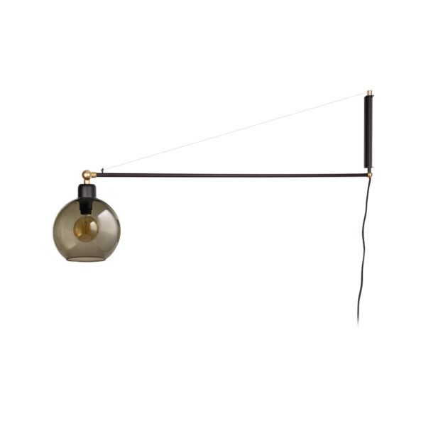 Kinkiet regulowany nowoczesny z włącznikiem CRANE 9374, dymiono-czarny, 1×E27 – Nowodvorski Lighting