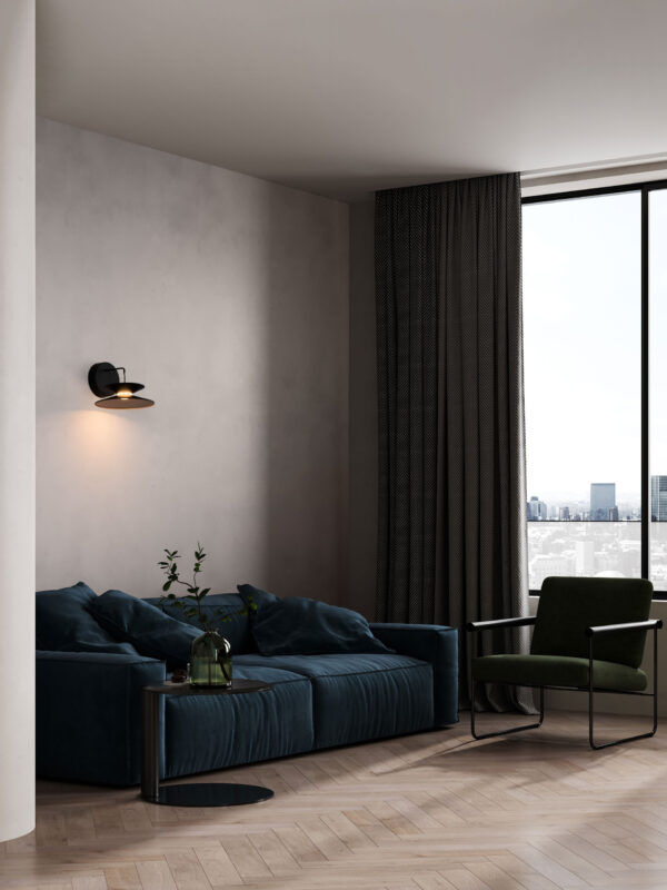 Kinkiet nowoczesny Luces Exclusivas GUANAY, czarno-złoty, LED 5 W 3000 K, Ø 20 cm – LE44745