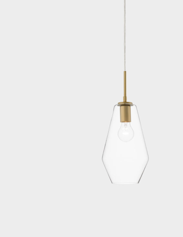 Lampa wisząca nowoczesna Luces Exclusivas TULUA, złoto-przezroczysta, 1 × E27, Ø 17 cm – LE41796