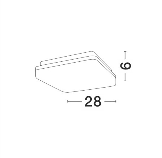 Plafon zewnętrzny minimalistyczny Luces Exclusivas TALAVERA, ciemnoszary, LED 21 W 3000 K, szer. 28 cm – LE71427 - obrazek 3
