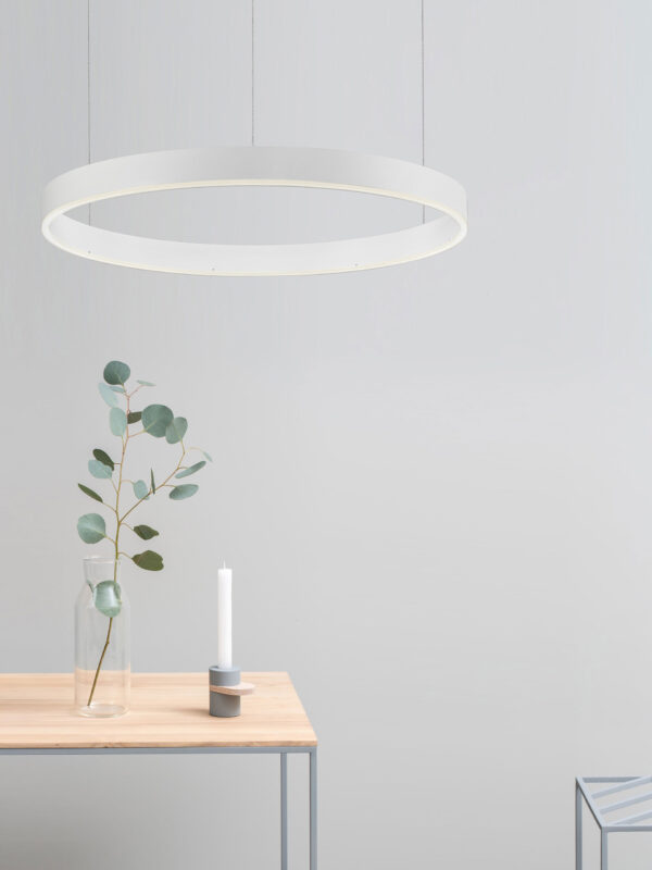 Lampa wisząca nowoczesna Luces Exclusivas JACA CCT, biała, LED 40 W 2700–6000 K, Ø 60 cm – LE43512