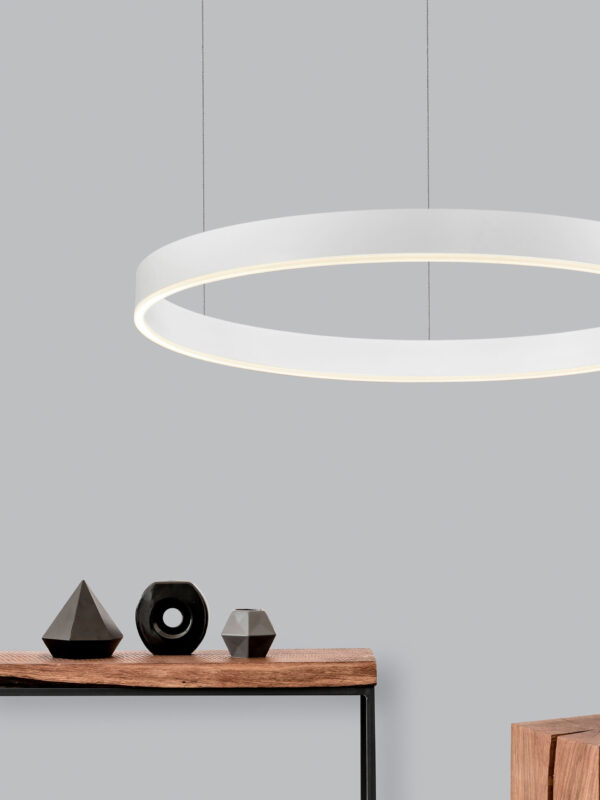 Lampa wisząca nowoczesna Luces Exclusivas JACA CCT, biała, LED 50 W 2700–6000 K, Ø 80 cm – LE43513