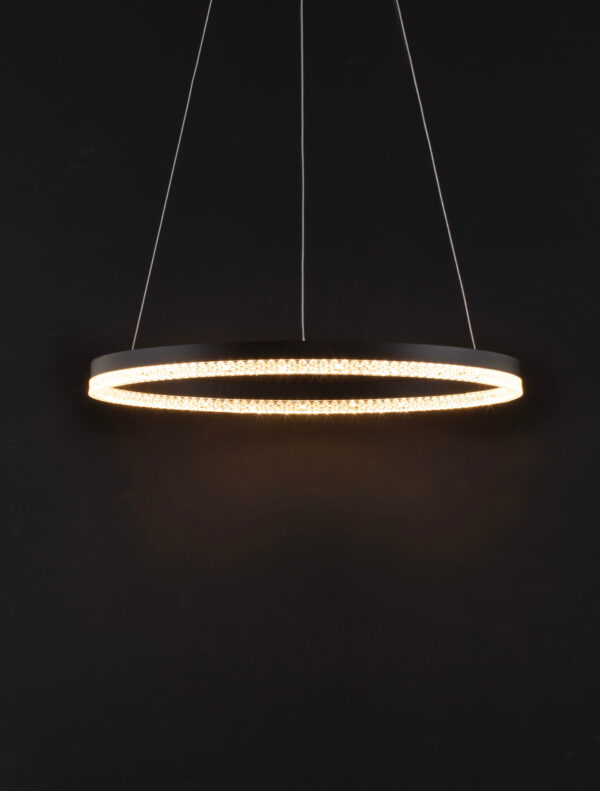 Lampa wisząca nowoczesna Luces Exclusivas ACACIO, czarna, LED 32 W 3000 K, Ø 60 cm – LE43560