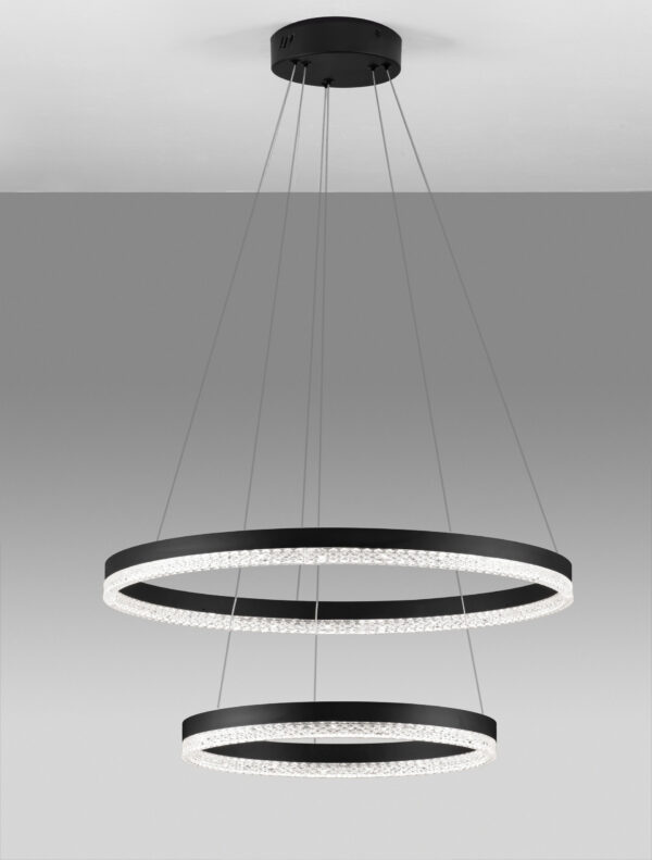 Lampa wisząca nowoczesna Luces Exclusivas ACACIO, czarna, LED 52 W 3000 K, Ø 60 cm – LE43561