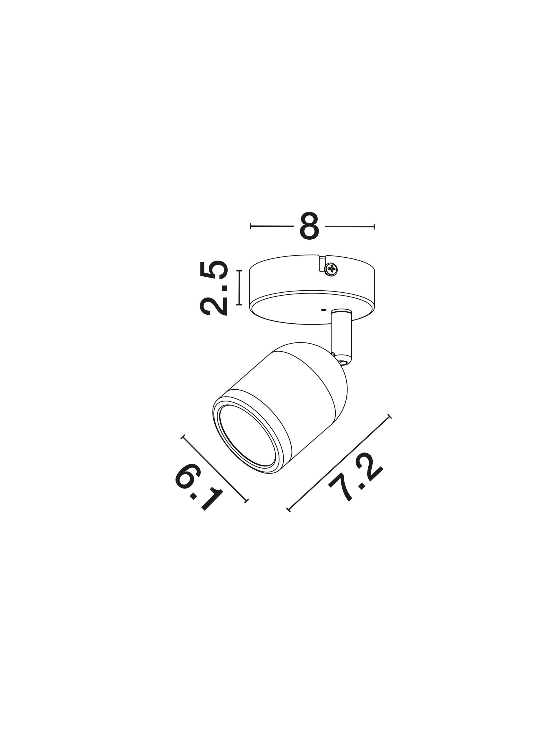 Plafon łazienkowy nowoczesny Luces Exclusivas ACALAN, czarny, 1 × GU10, Ø 6 cm – LE43447 - obrazek 9