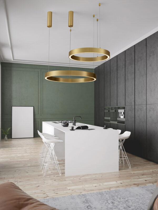 Lampa wisząca nowoczesna Luces Exclusivas MILPA, złota, LED 50 W 3000 K, Ø 80 cm – LE43281
