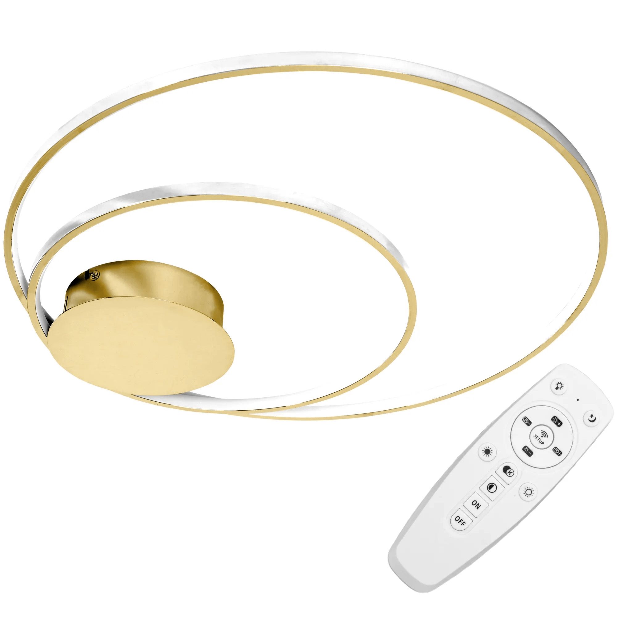 LAMPA SUFITOWA Z PILOTEM PLAFON LED APP803-C Złota