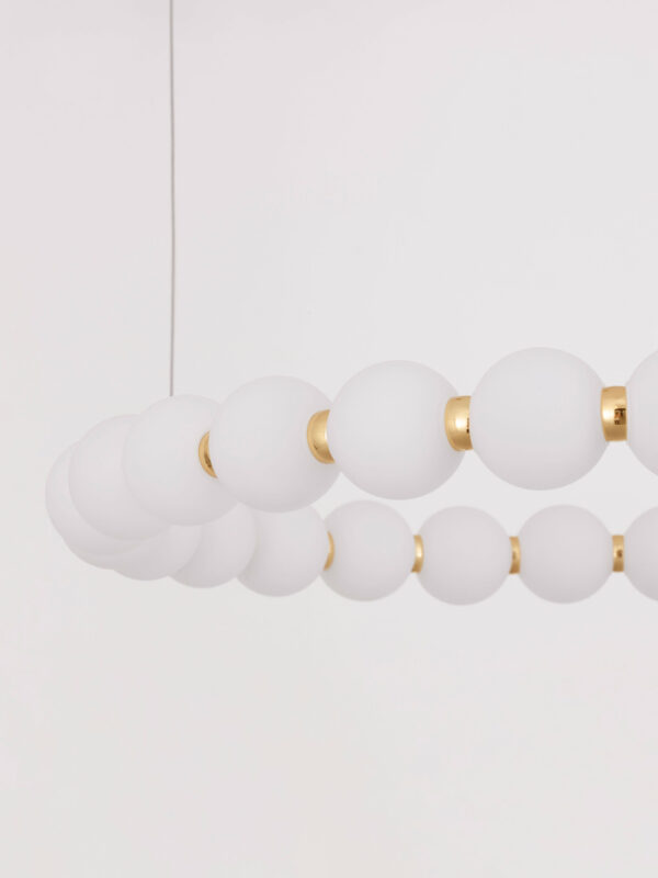 Lampa wisząca nowoczesna Luces Exclusivas MOCA, biało-złota, LED 56 W 3000 K, Ø 62 cm – LE42748