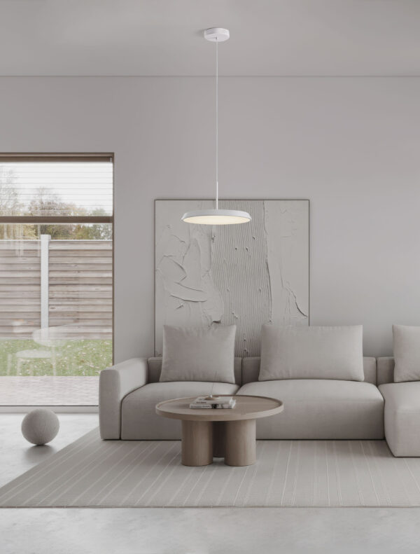 Lampa wisząca nowoczesna Luces Exclusivas FOVENTO, biała, LED 27 W 3000 K, Ø 40 cm – LE45443