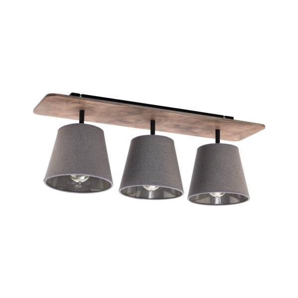 Lampa sufitowa nowoczesna AWINION 9717, szara / ciemne drewno, 3×E27 – Nowodvorski Lighting