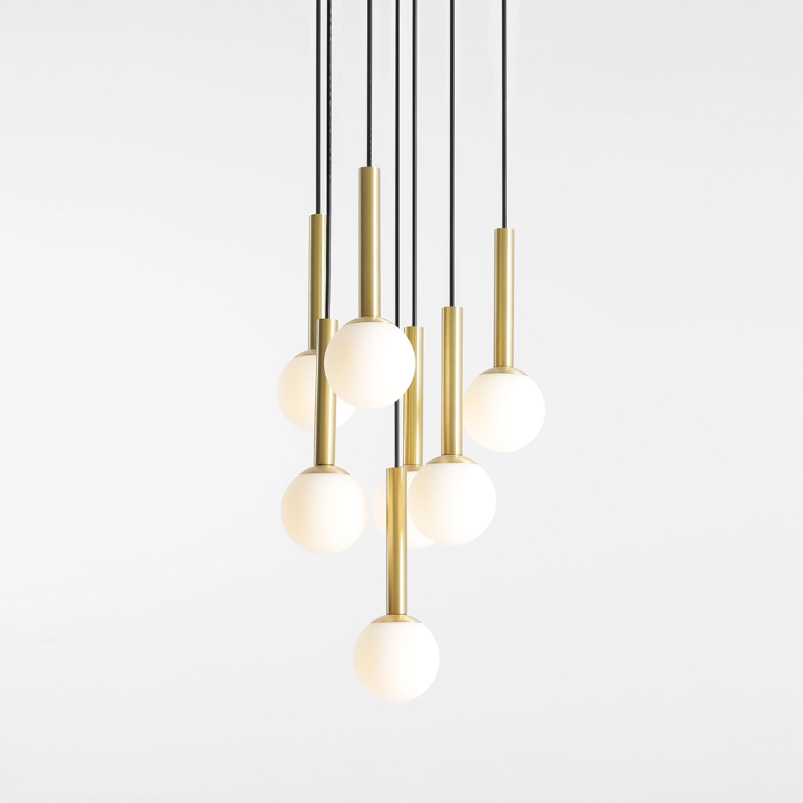 Lampa wisząca nowoczesna Aldex RIU 7 RING 1103T1 mosiężna / czarna 7×G9 - obrazek 4