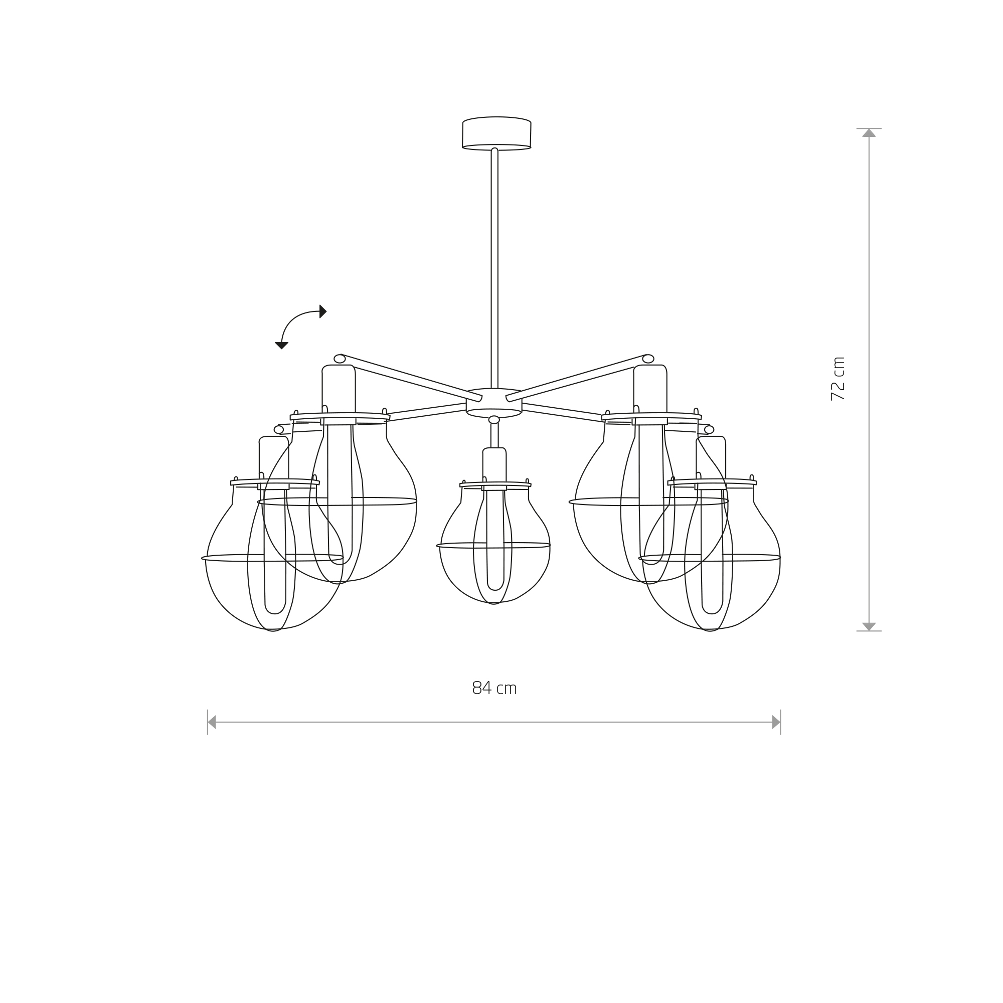 Lampa wisząca industrialna MANUFACTURE 9738, czarna / miedź, 5×E27 – Nowodvorski Lighting - obrazek 2