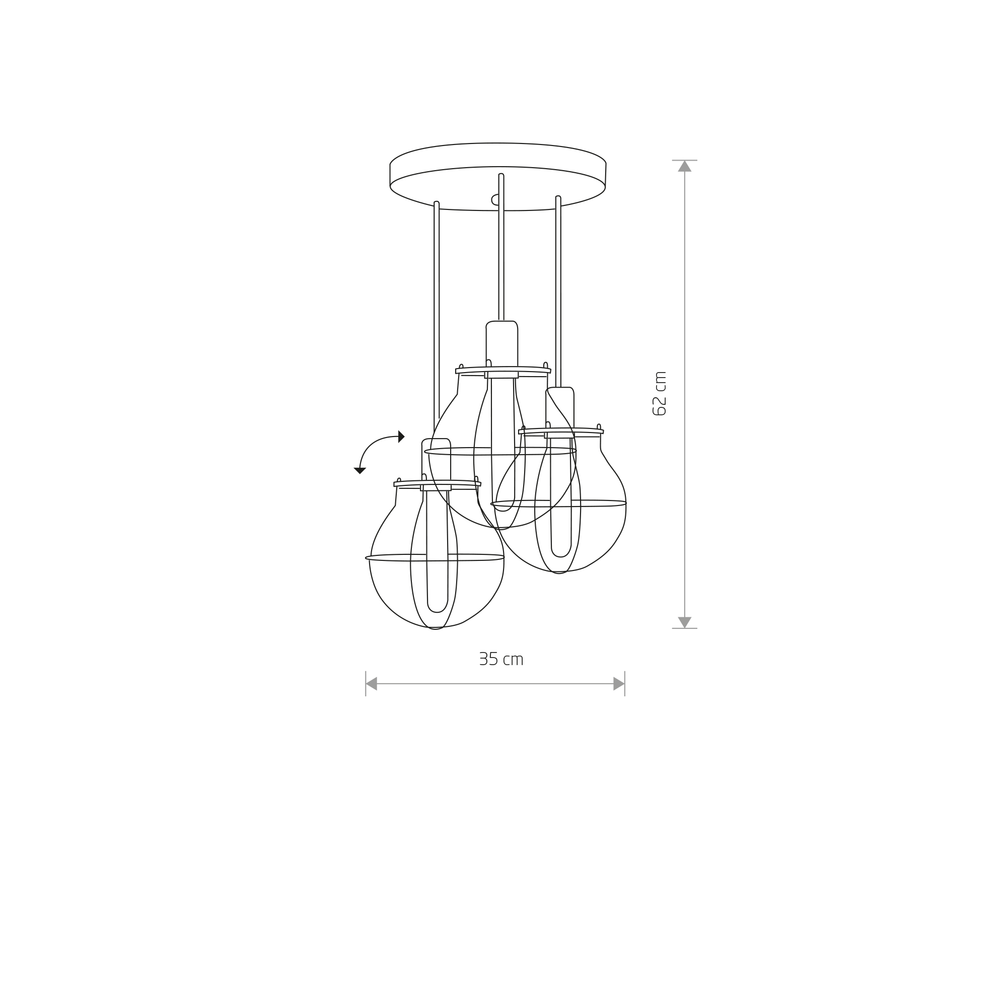 Lampa sufitowa industrialna MANUFACTURE 9740, czarna / miedź, 3×E27 – Nowodvorski Lighting - obrazek 2