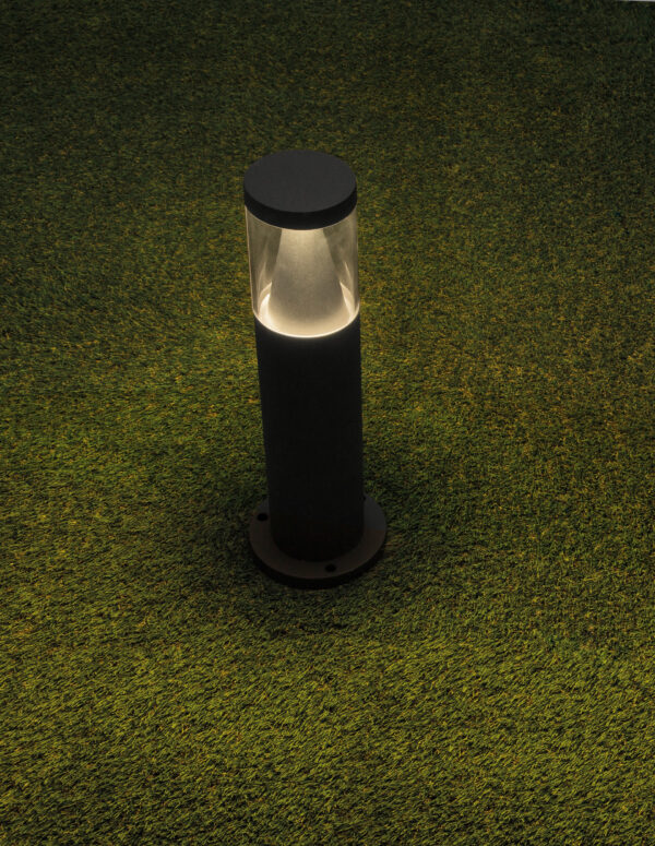 Słupek ogrodowy nowoczesny Luces Exclusivas SALSIPUEDES, czarno-srebrny, LED 8 W 3000 K, wys. 43 cm – LE73507