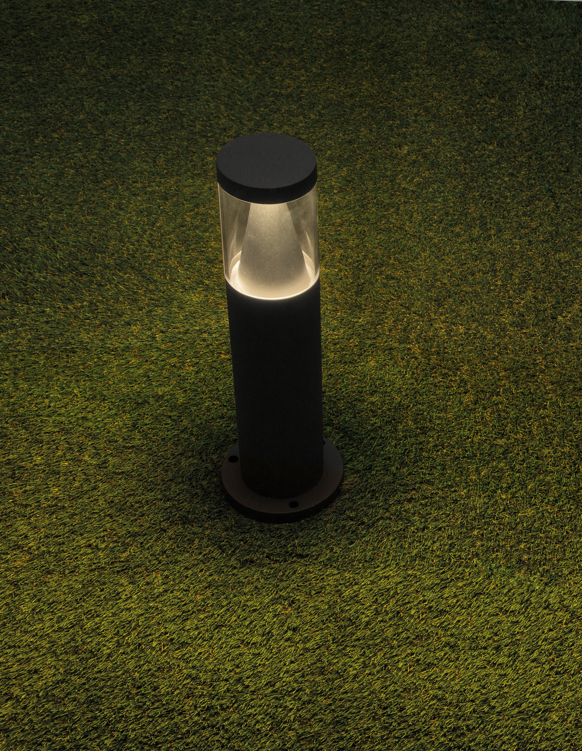 Słupek ogrodowy nowoczesny Luces Exclusivas SALSIPUEDES, czarno-srebrny, LED 8 W 3000 K, wys. 43 cm – LE73507