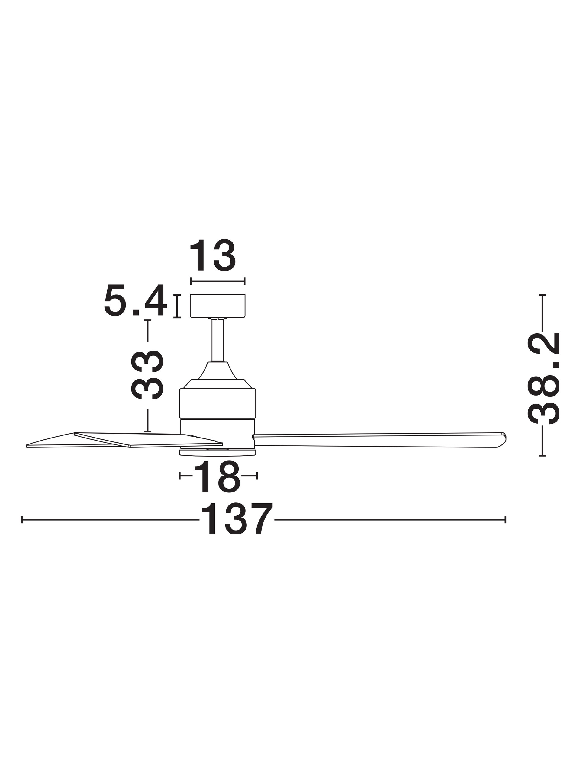 Wentylator sufitowy nowoczesny Luces Exclusivas APIZACO, czarno-brązowy, Ø 137 cm – LE42960 - obrazek 8