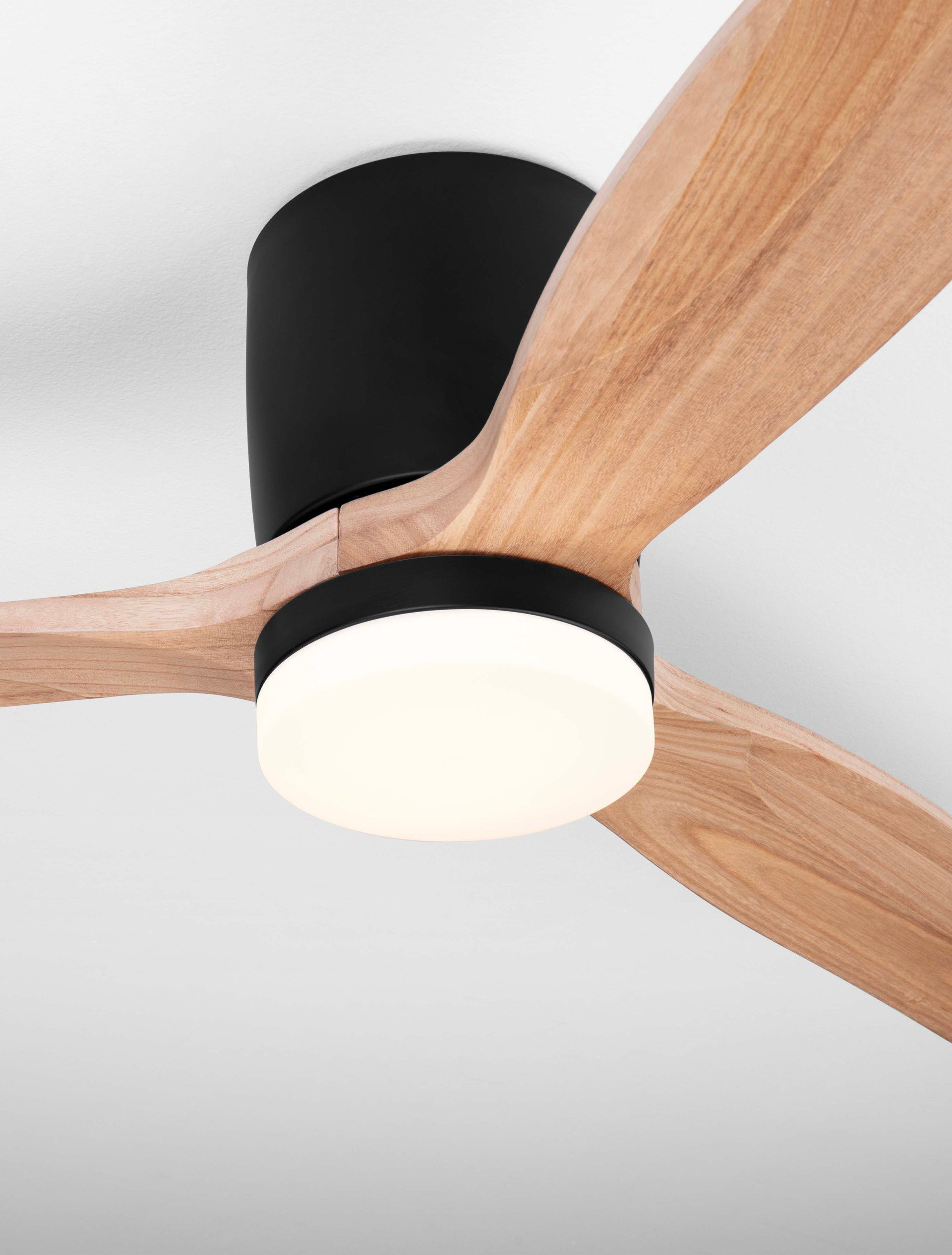 Wentylator sufitowy z oświetleniem nowoczesny Luces Exclusivas GUARAYOS, czarny / dąb, LED 18 W, Ø 132 cm – LE44964 - obrazek 5