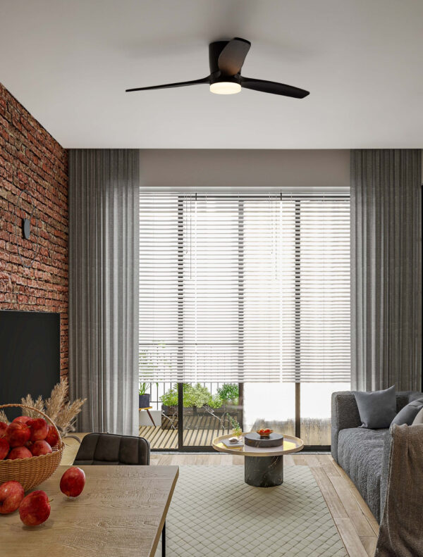 Wentylator sufitowy z oświetleniem nowoczesny Luces Exclusivas GUARAYOS, czarny, LED 18 W, Ø 132 cm – LE44967