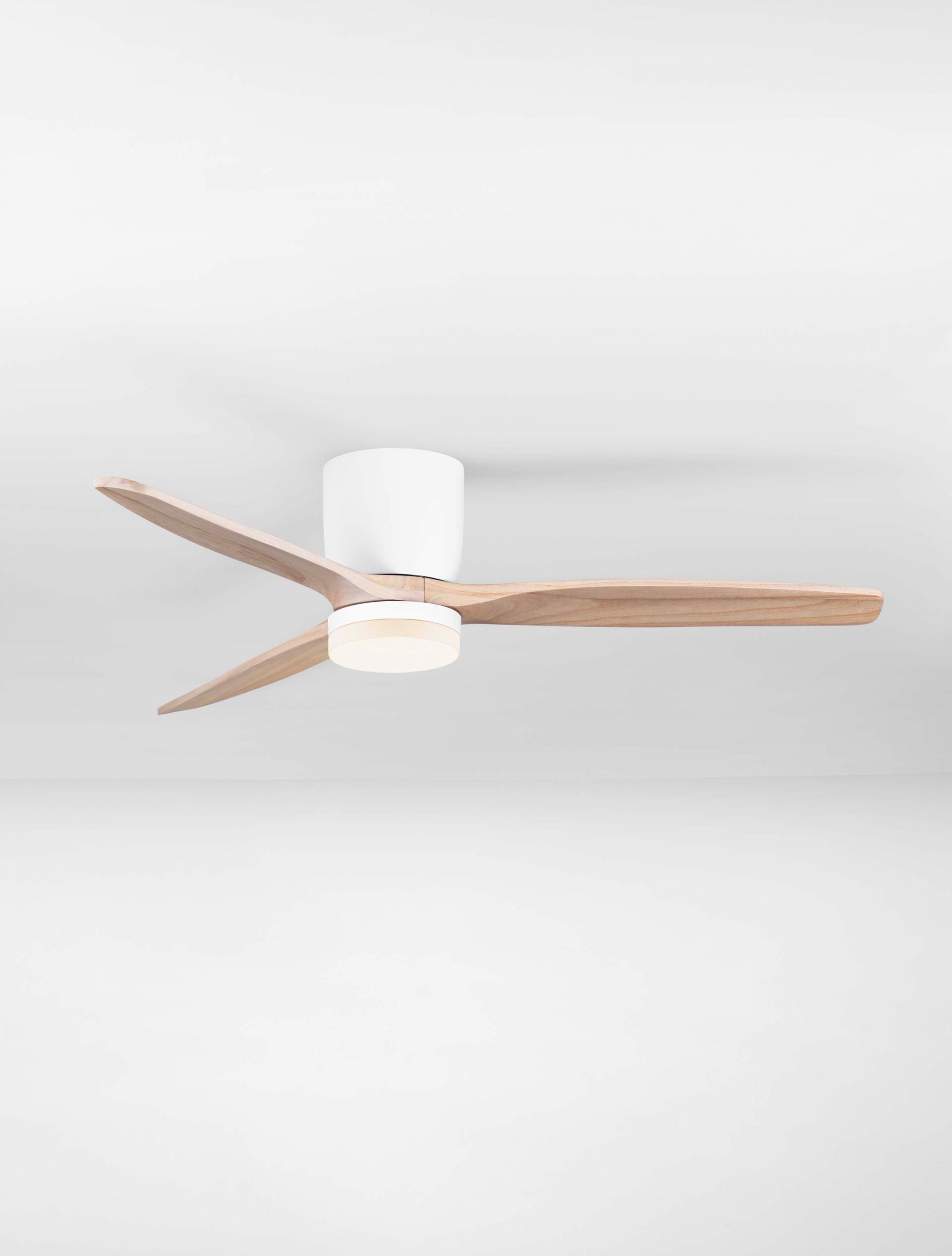Wentylator sufitowy z oświetleniem nowoczesny Luces Exclusivas GUARAYOS, biały / dąb, LED 18 W, Ø 132 cm – LE44966 - obrazek 4