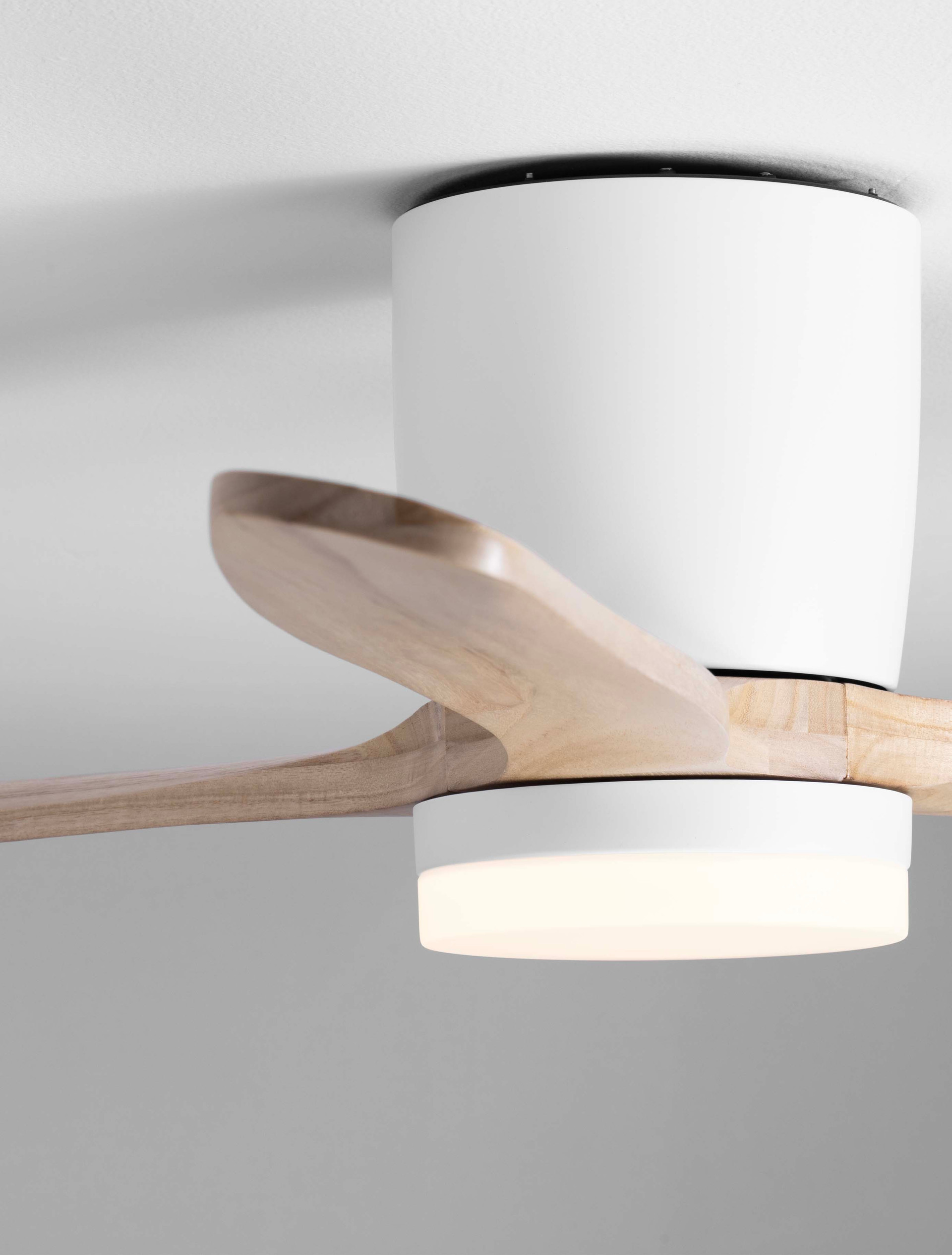 Wentylator sufitowy z oświetleniem nowoczesny Luces Exclusivas GUARAYOS, biały / dąb, LED 18 W, Ø 132 cm – LE44966 - obrazek 5