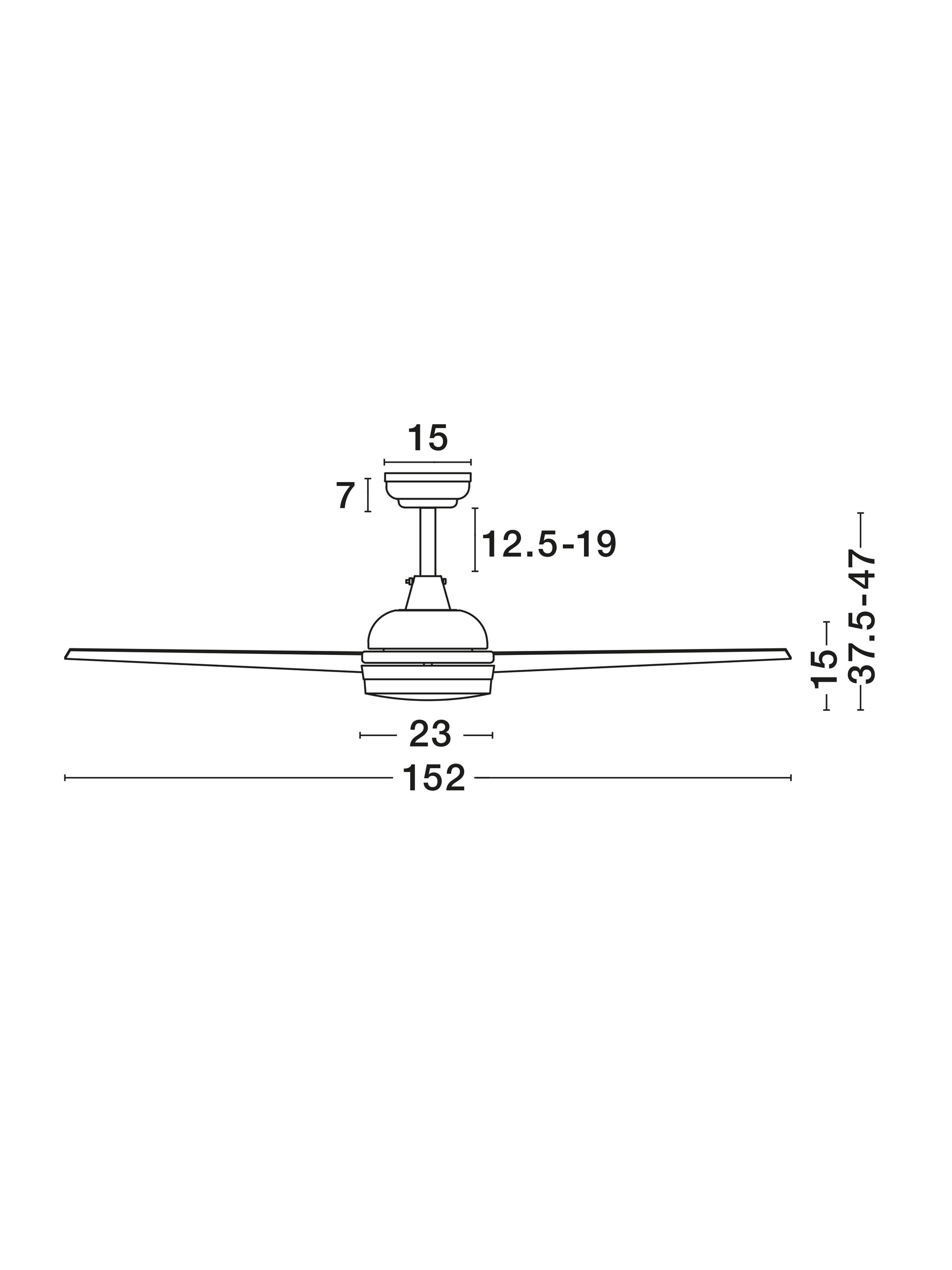 Wentylator sufitowy z oświetleniem minimalistyczny Luces Exclusivas ROSARIO, biały, LED 18 W 3000 K, Ø 152 cm – LE42549 - obrazek 5