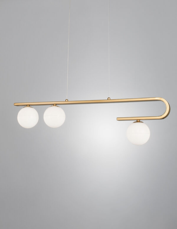 Lampa wisząca nowoczesna Luces Exclusivas PEREZ, biało-złota, 3 × G9, szer. 11 cm – LE41750