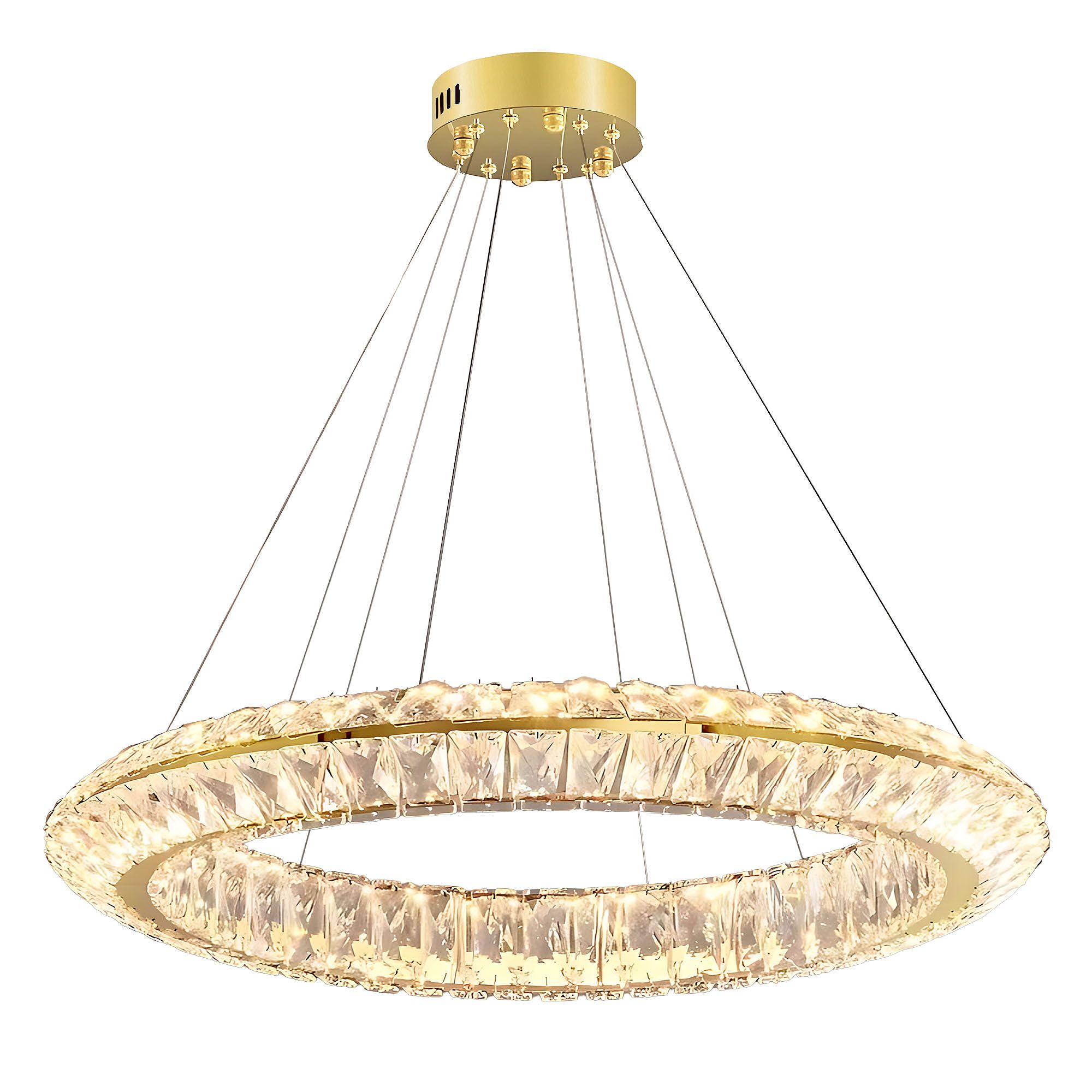 LAMPA SUFITOWA WISZĄCA LED APP1769-CP Złota 80cm