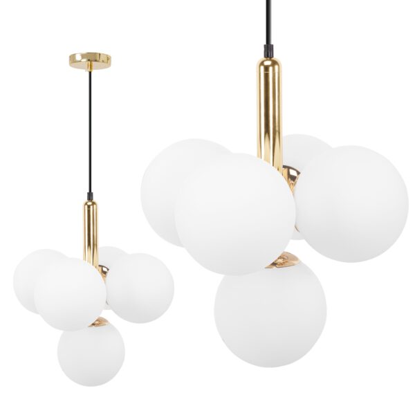 LAMPA SUFITOWA WISZĄCA ZŁOTA APP1574-5CP