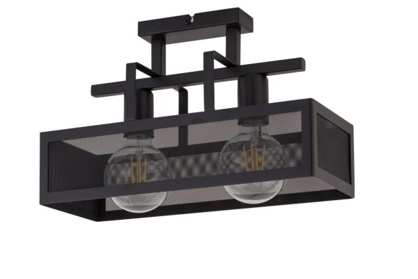 Plafon industrialny ALBERT 2 czarny, 2 × E27 – Sigma Lighting 32176