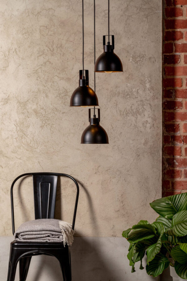 Lampa wisząca loftowa MARS 3 koło czarny/złoty, 3 × E27 – Sigma Lighting 32260