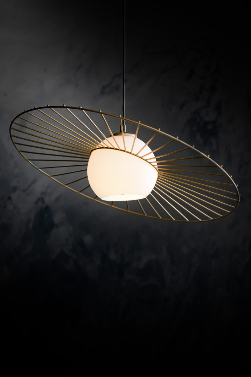 Lampa wisząca minimalistyczna SOL 1 czarny_ złoty, 1 × E27 – Sigma Lighting 32037 - obrazek 2