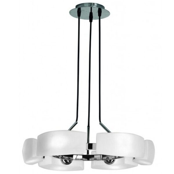Lampa wisząca FIONA 6 AZ0123, biała / chromowana, 6×G9 – AZzardo