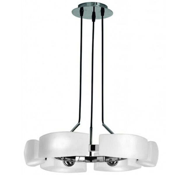 Lampa wisząca FIONA 8 BIG AZ0154, biała / chromowana, 8×G9 – AZzardo