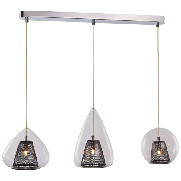 Lampa wisząca GORDON MIX LINE AZ2168, przezroczysta / czarna, 3×G9 – AZzardo